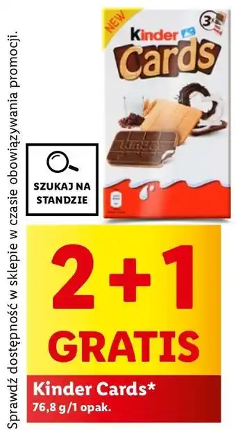 Lidl Herbatniki czekoladowe Kinder Cards oferta
