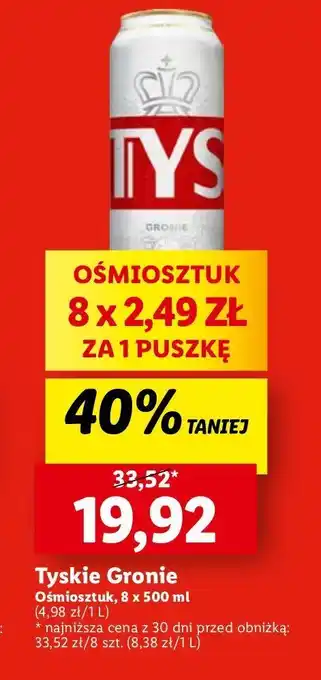Lidl Piwo Tyskie Gronie oferta