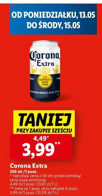 Lidl Piwo Corona Extra oferta