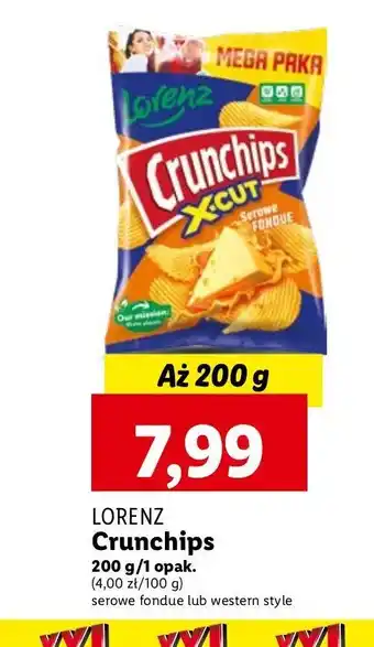 Lidl Chipsy western style Crunchips X-Cut oferta
