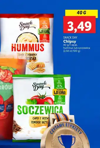 Lidl Chipsy z ciecierzycy o smaku hummusa Snack Day oferta