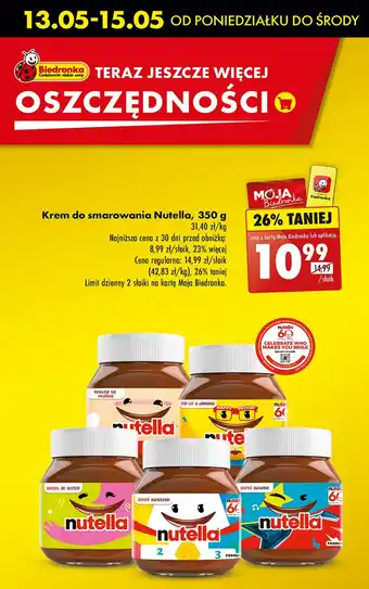 Biedronka Krem czekoladowo-orzechowy Nutella oferta