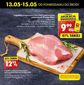 Biedronka Łopatka wieprzowa bez kośći Kraina Mięs oferta