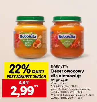 Lidl Brzoskwinie jabłka i banany Bobovita oferta