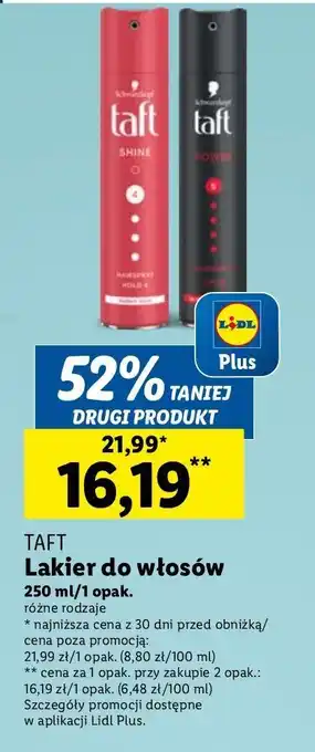 Lidl Lakier do włosów 4 Taft Shine oferta