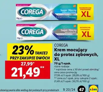 Lidl Krem mocujący do protez delikatnie miętowy Corega Super Mocny oferta