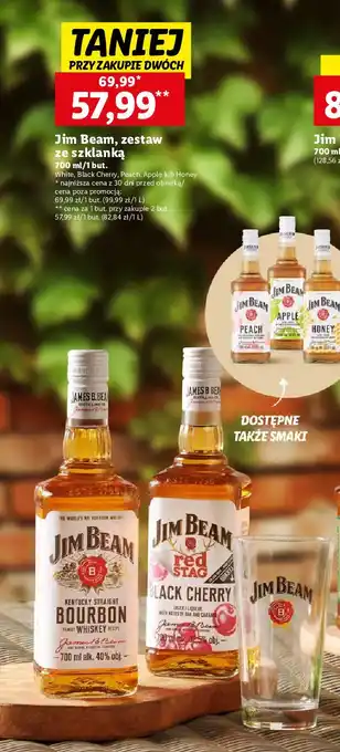 Lidl Bourbon + szklanka Jim Beam Honey oferta