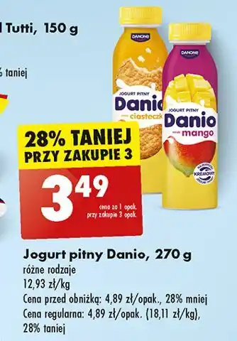 Biedronka Jogurt pitny ciasteczko Danone Danio oferta