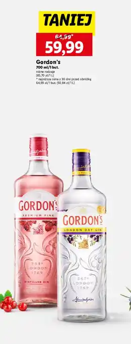 Lidl Gin Gordon's London Dry oferta