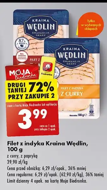 Biedronka Filet z indyka curry Kraina Wędlin oferta