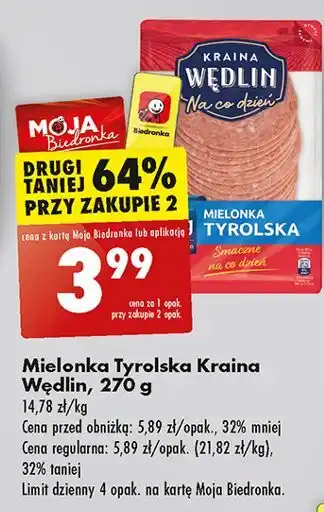 Biedronka Mielonka tyrolska Kraina Wędlin oferta
