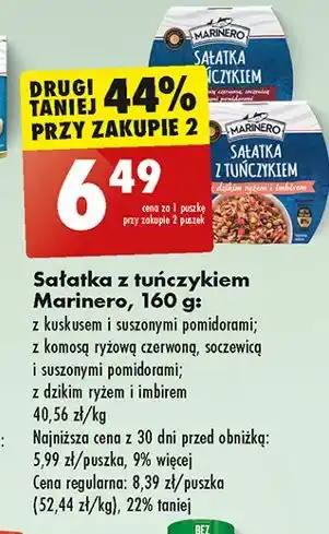 Biedronka Sałatka z tuńczykiem dzikim ryżem i imbirem Marinero oferta