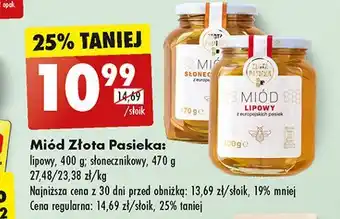 Miód słonecznikowy Złota Pasieka (Biedronka)