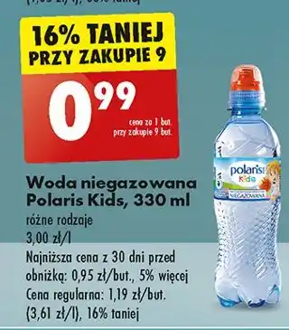 Biedronka Woda niegazowana Polaris Kids oferta