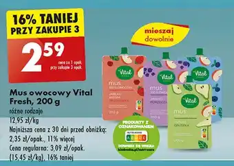 Biedronka Mus jabłko-jagoda Vital Fresh oferta