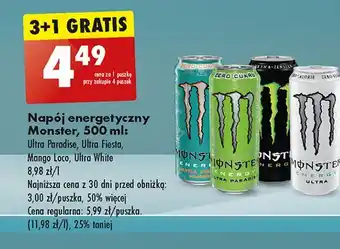 Biedronka Napoj energetyczny Monster Energy Zero Ultra Fiesta Mango oferta