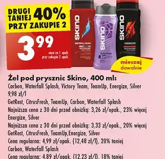 Biedronka Żel pod prysznic energize Skino oferta