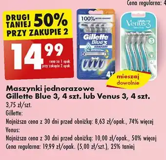 Biedronka Maszynki do golenia Gillette Venus 3 Sensitive oferta