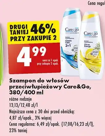 Biedronka Szampon przeciwłupieżowy citrus Care&Go oferta