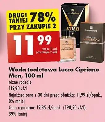 Biedronka Woda toaletowa Lucca Cipriano Strong Impression oferta