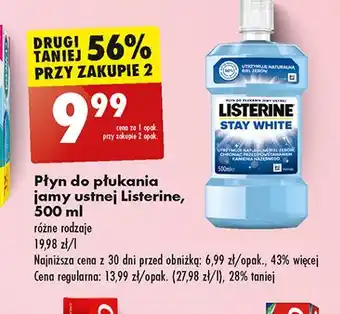 Biedronka Płyn do płukania ust Listerine Stay White oferta