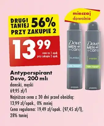 Biedronka Dezodorant classic Dove Men+Care oferta