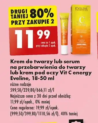 Biedronka Rozświetlająco-wygładzajacy krem pod oczy Eveline Vit C Energy oferta