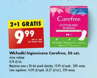 Biedronka Wkładki cotton feel normal Carefree oferta
