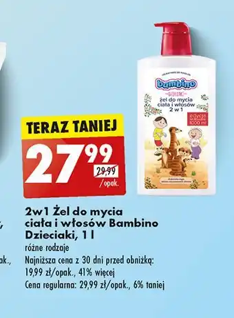 Biedronka Żel do mycia ciała i włosów 2w1 bolek lolek surykatki Bambino Dzieciaki oferta