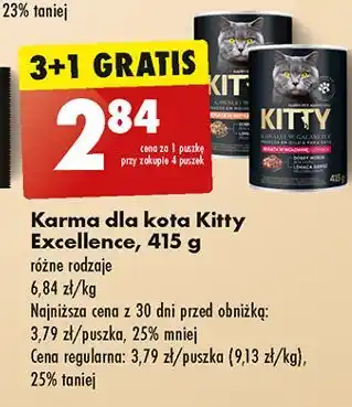 Biedronka Karma dla kota z wołowina Kitty Excellence oferta