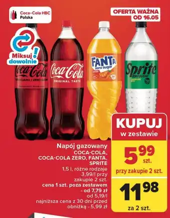 Carrefour Napój pomarańczowy Fanta Zero oferta