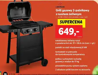 Lidl Grill gazowy 102 x 58 98 cm Landmann oferta