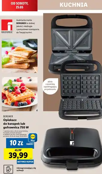 Lidl Gofrownica 750 w Bergner oferta