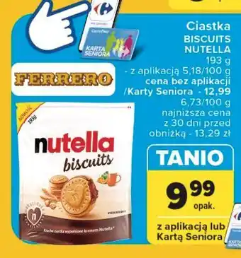 Carrefour Ciastka z kremem Nutella Biscuits oferta