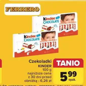 Carrefour Batoniki z mlecznej czekolady nadzieniem mlecznym Kinder Chocolate oferta