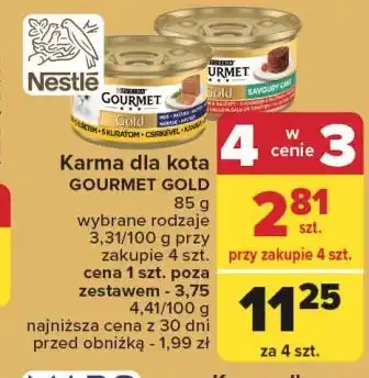 Carrefour Karma dla kota kurczak Purina Gourmet Gold oferta