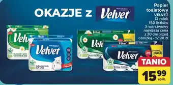 Carrefour Papier toaletowy rumianek & aloes Velvet oferta