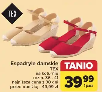 Carrefour Espadryle damskie 36-41 Tex oferta