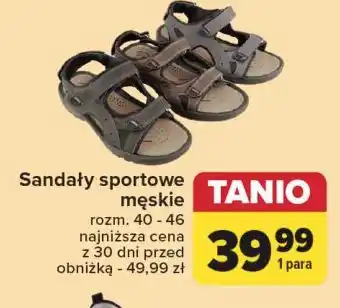 Carrefour Sandały sportowe męskie 40-46 oferta