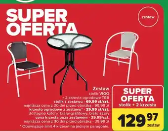 Carrefour Zestaw mebli balkonowych vigo stolik + 2 krzesła oferta