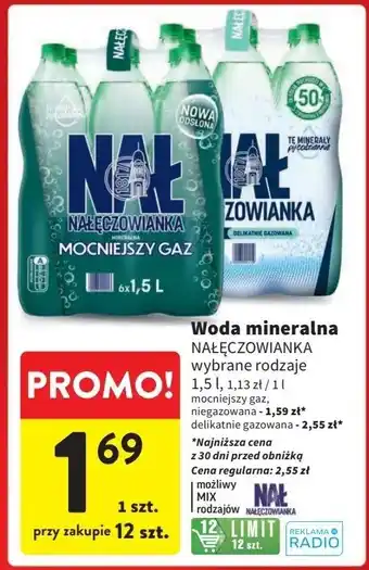 Intermarche Woda delikatnie gazowana Nałęczowianka oferta