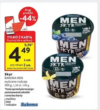 Intermarche Jogurt jagodowy Bakoma Men Skyr Protein oferta