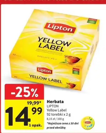 Intermarche Herbata Lipton Yellow Label Tea oferta