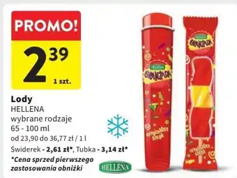 Intermarche Lód w tubce Hellena Oranżada oferta