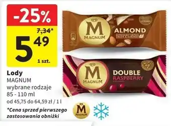 Intermarche Lód raspberry Algida Magnum Double oferta