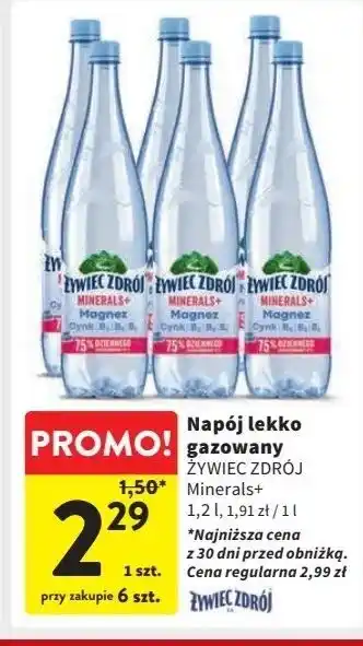 Intermarche Woda lekko gazowana Żywiec Zdrój Minerals+ oferta