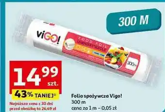 Auchan Folia spożywcza 300 m x 29 cm Vigo! oferta