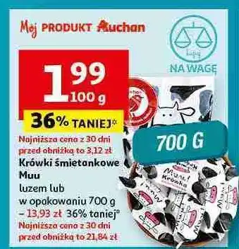 Auchan Krówki śmietankowe muu! Auchan oferta