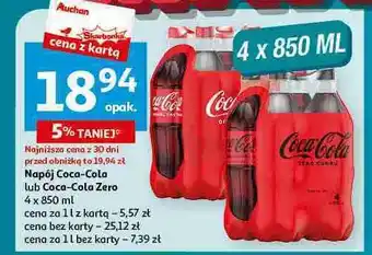 Auchan Napój Coca-Cola Zero oferta