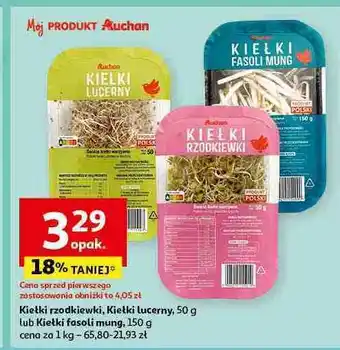Auchan Kiełki fasoli mung Auchan Różnorodne (Logo Czerwone) oferta